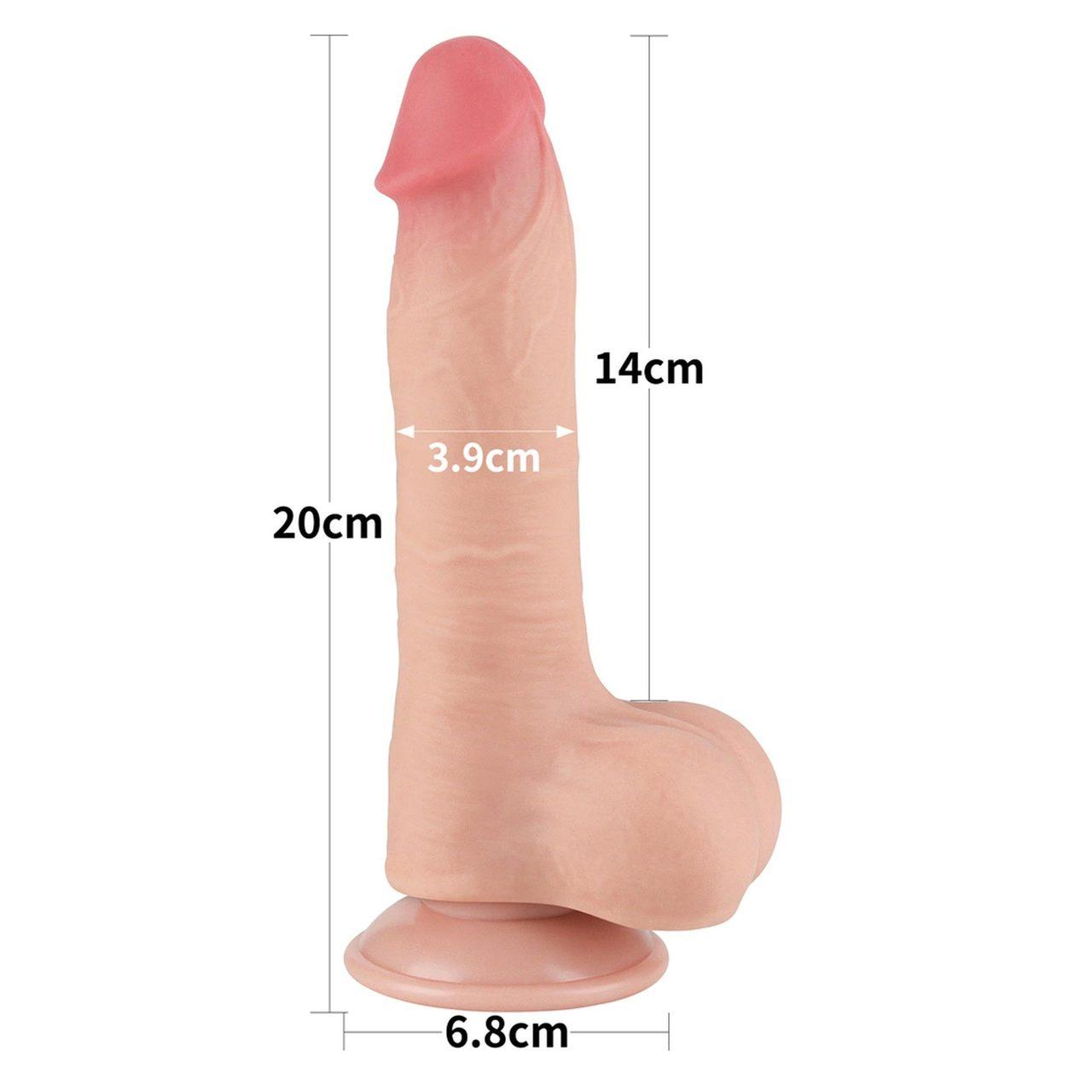 Realistyczne dildo 20,3 cm z przyssawką | Dwuwarstwowe TPE
