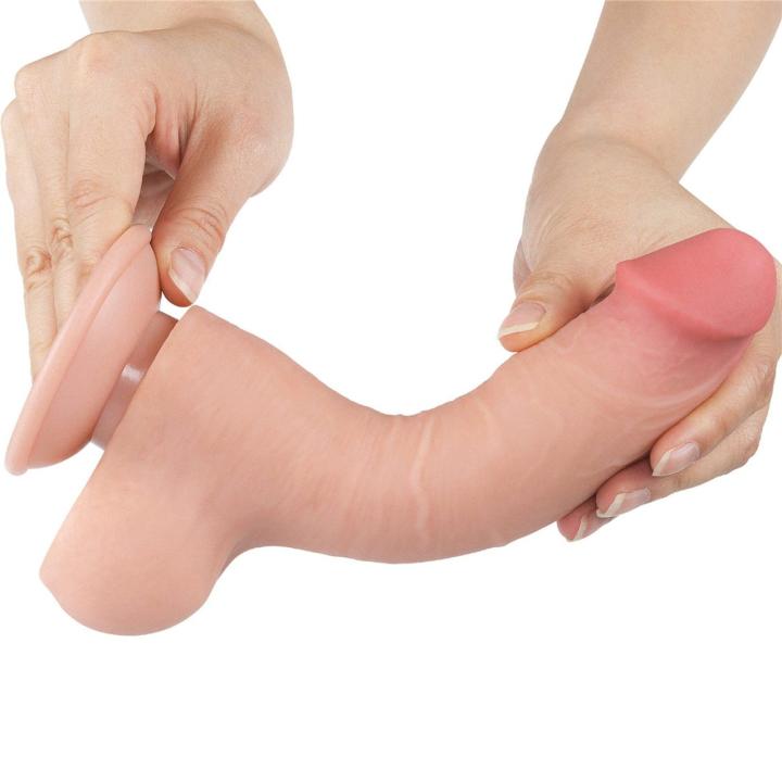 Realistyczne dildo 20,3 cm z przyssawką | Dwuwarstwowe TPE