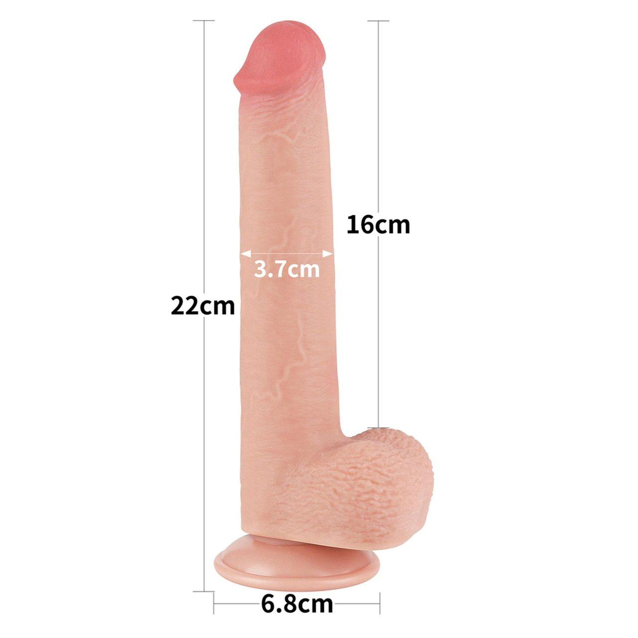 Realistyczne dildo z przyssawką 22,5 cm – dwuwarstwowe TPE | Loris.pl
