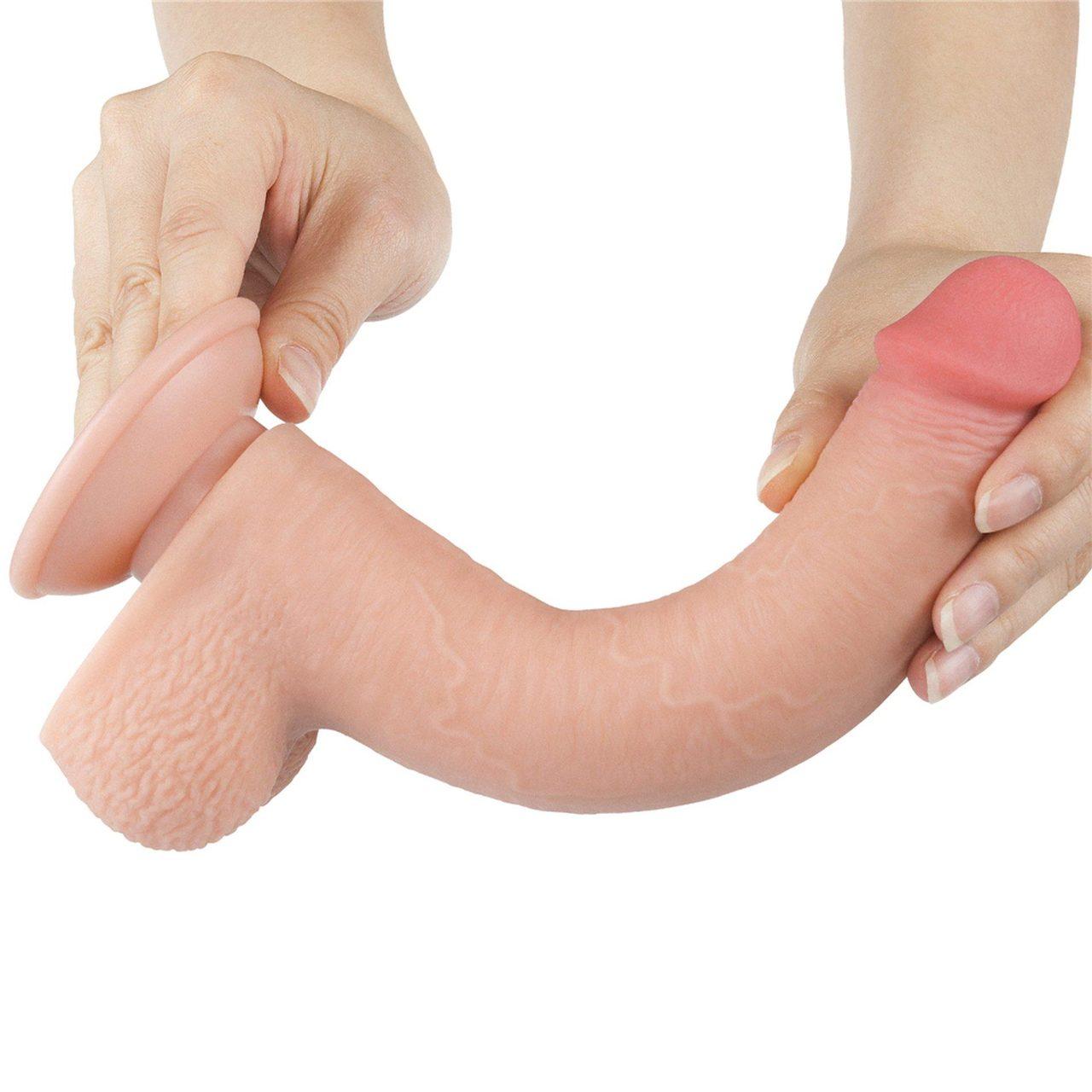Realistyczne dildo z przyssawką 22,5 cm – dwuwarstwowe TPE | Loris.pl