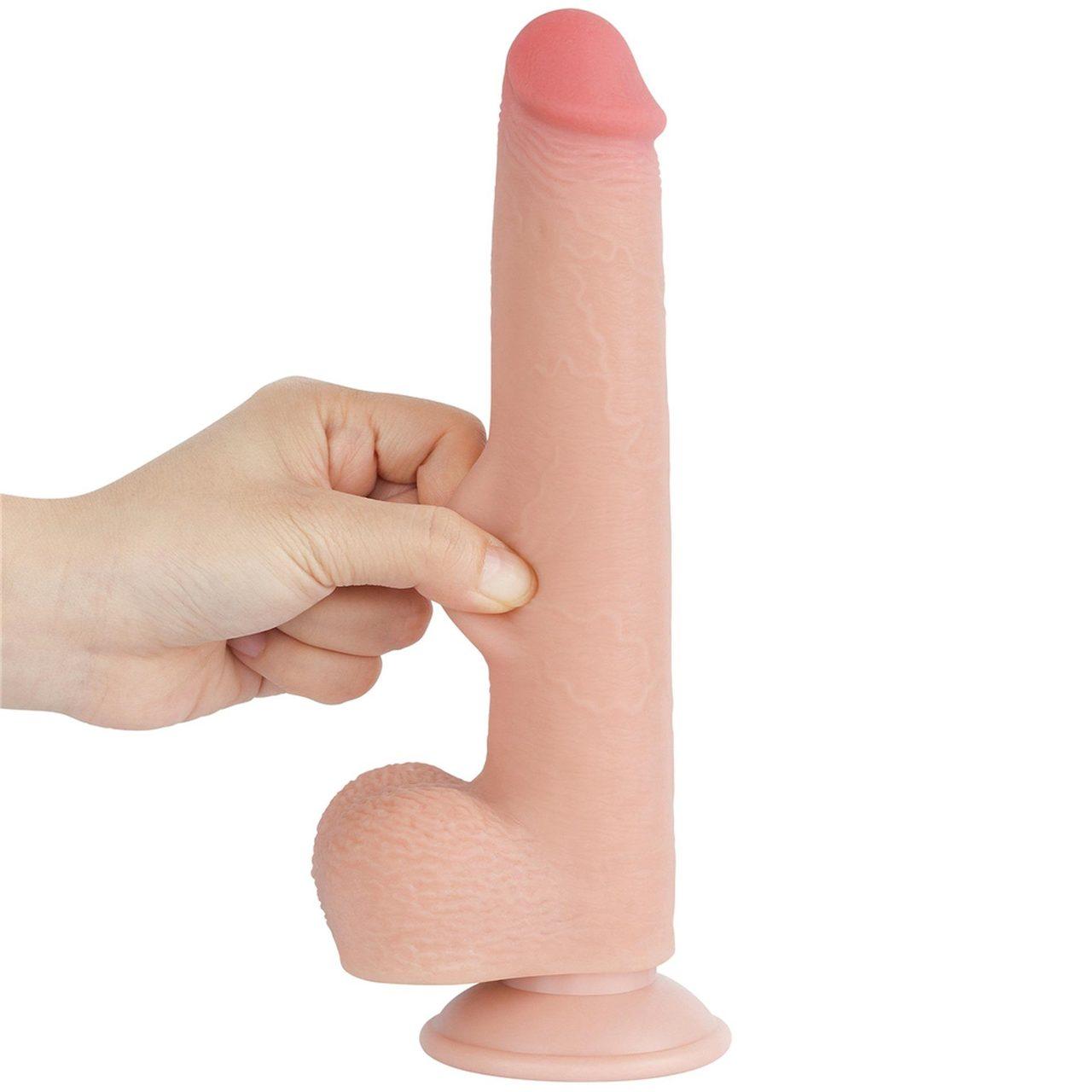 Realistyczne dildo z przyssawką 22,5 cm – dwuwarstwowe TPE | Loris.pl