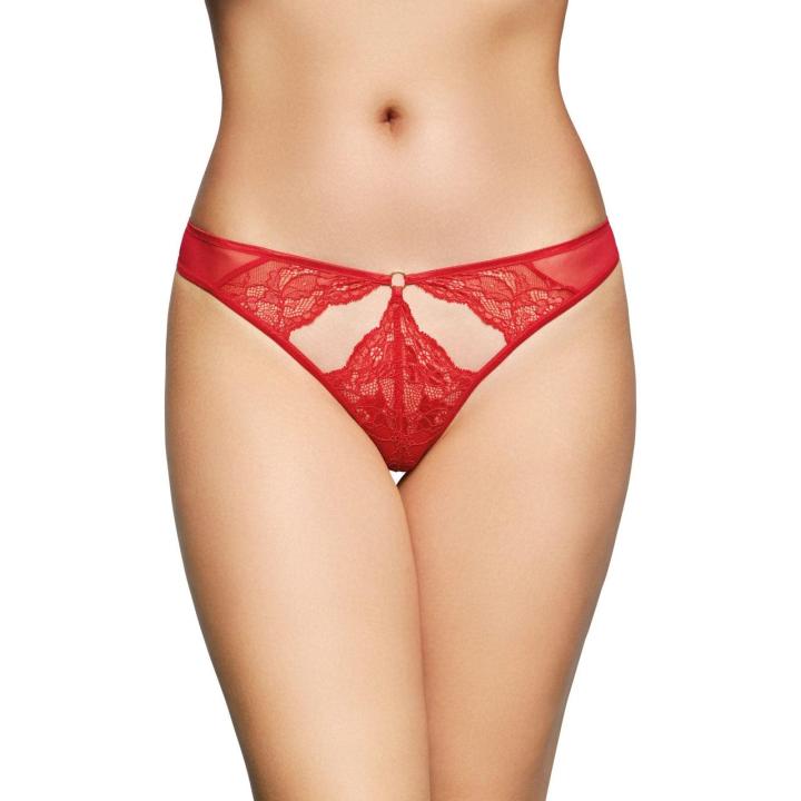 Czerwone stringi koronkowe S/M – zmysłowa bielizna damska | Loris.pl