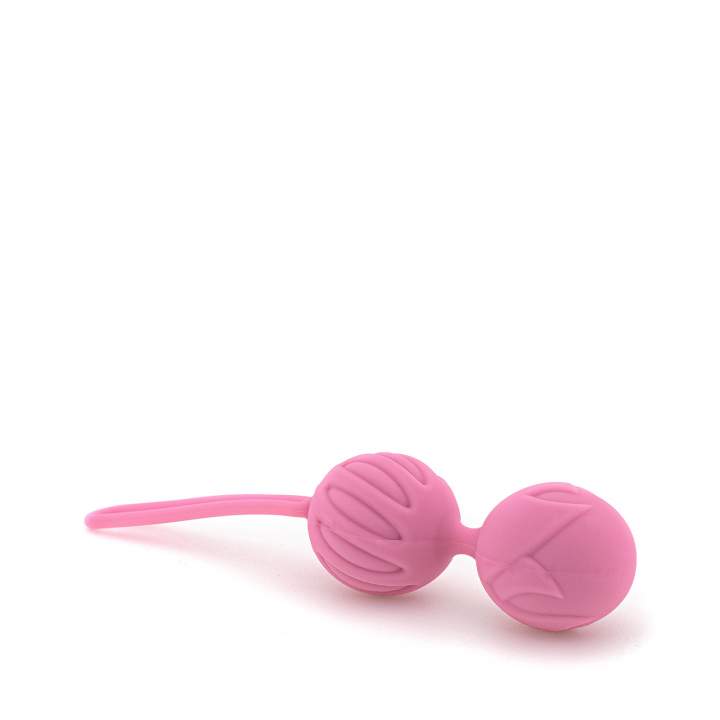 Różowe podwójne kulki gejszy wykonane z silikonu – średnica 3,7 cm