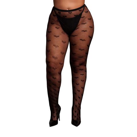 Czarne rajstopy w serduszka plus size XL–4XL
