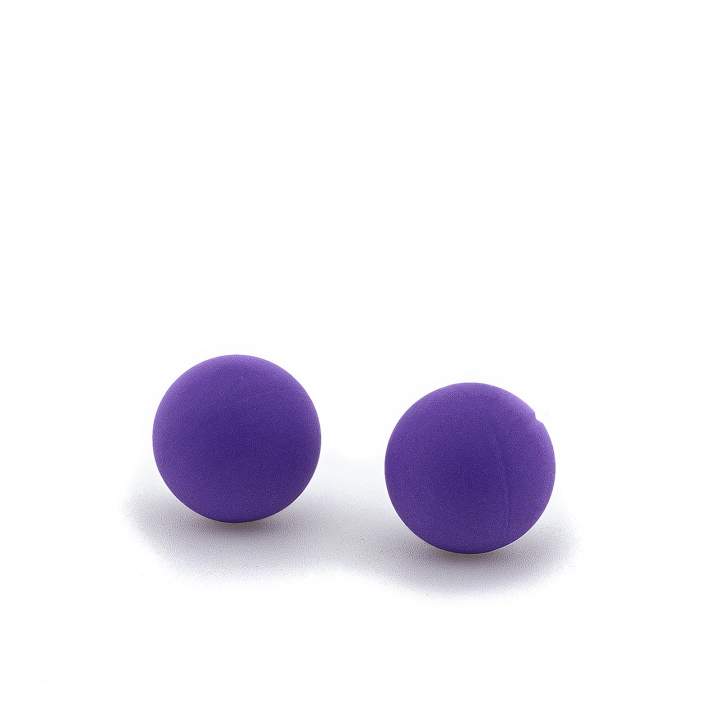 Dwie fioletowe silikonowe kulki gejszy – wodoodporne