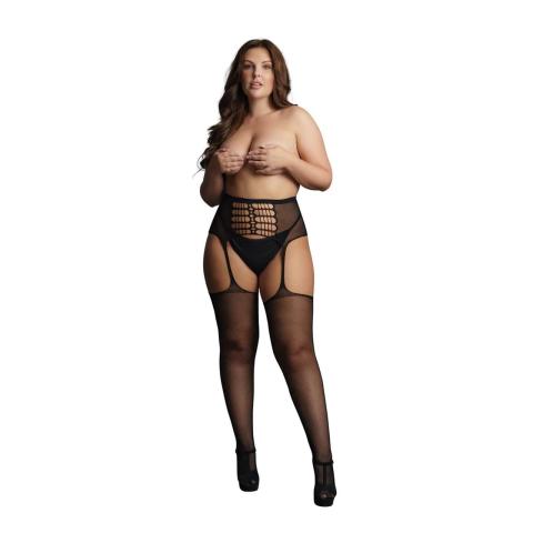 Pończochy garterbelt z wysokim stanem plus size 2XL–5XL
