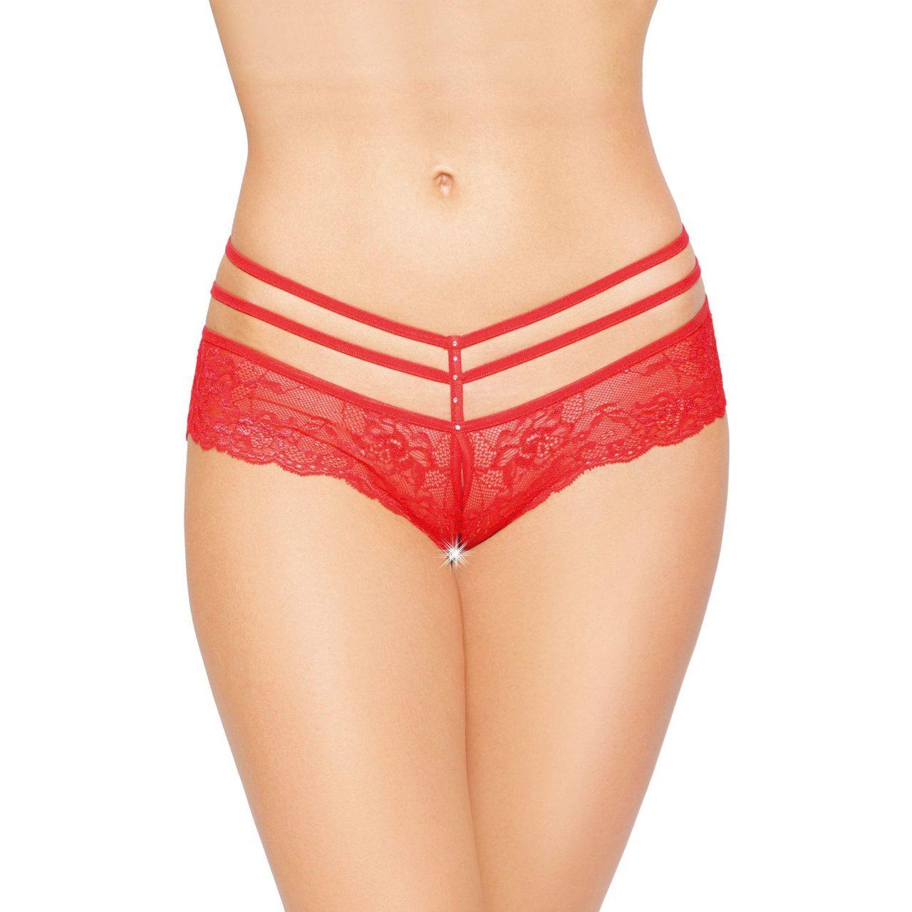 Czerwone stringi S/M – zmysłowe majtki damskie | Loris.pl