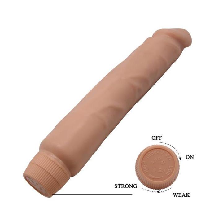 Realistyczny wibrator 25,5 cm cielisty | Płynna regulacja wibracji