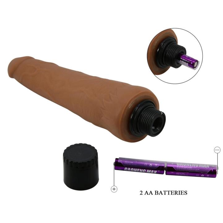Realistyczne dildo wibrujące 25 cm z regulacją pokrętłem