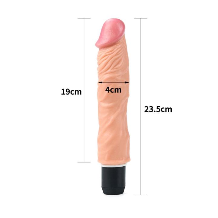 Elastyczne realistyczne dildo wibrujące 23,8 cm wodoodporne | Loris.pl