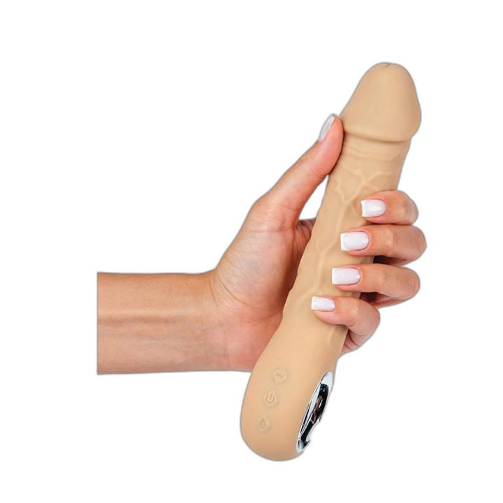 Realistyczny wibrator 22 cm z grzaniem 40°C i 10 trybami | Loris.pl
