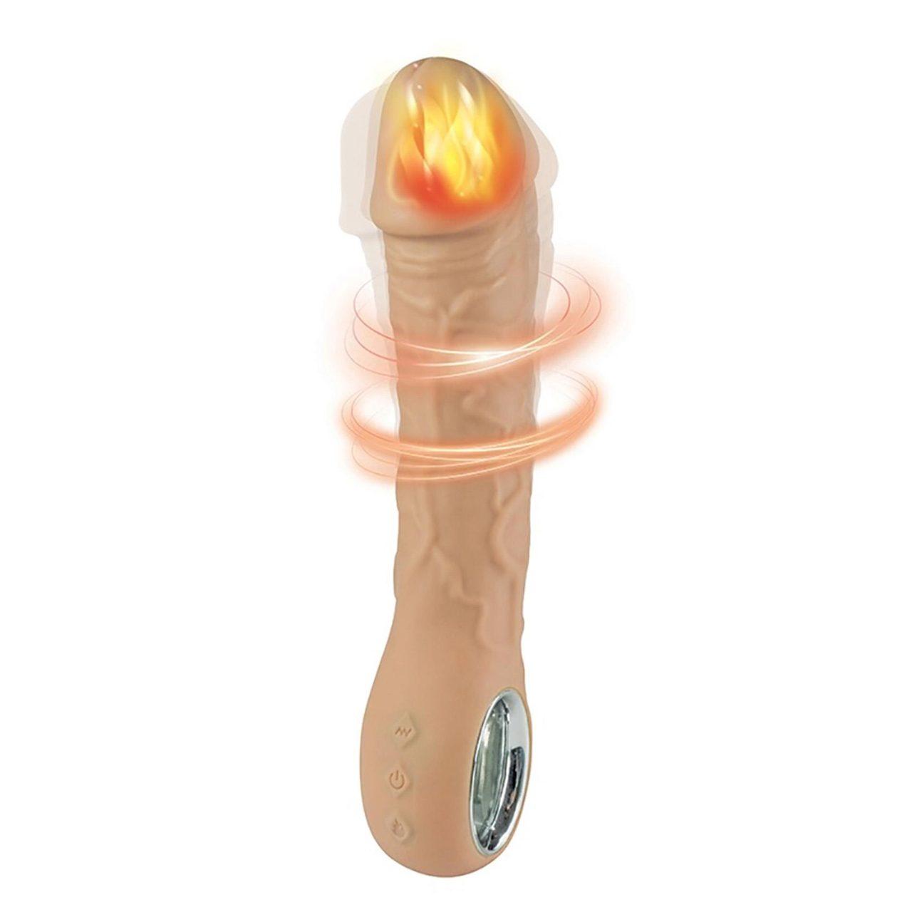 Realistyczny wibrator 22 cm z grzaniem 40°C i 10 trybami | Loris.pl