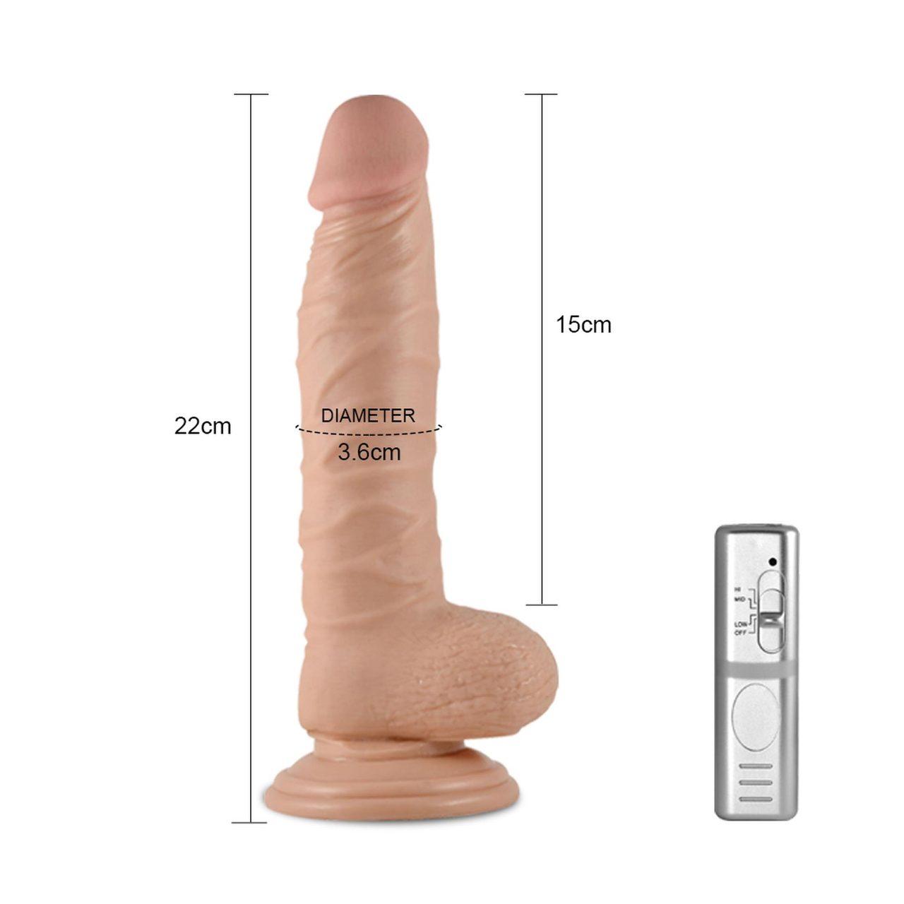 Realistyczne dildo wibrujące z przyssawką 21,3 cm | 3 prędkości
