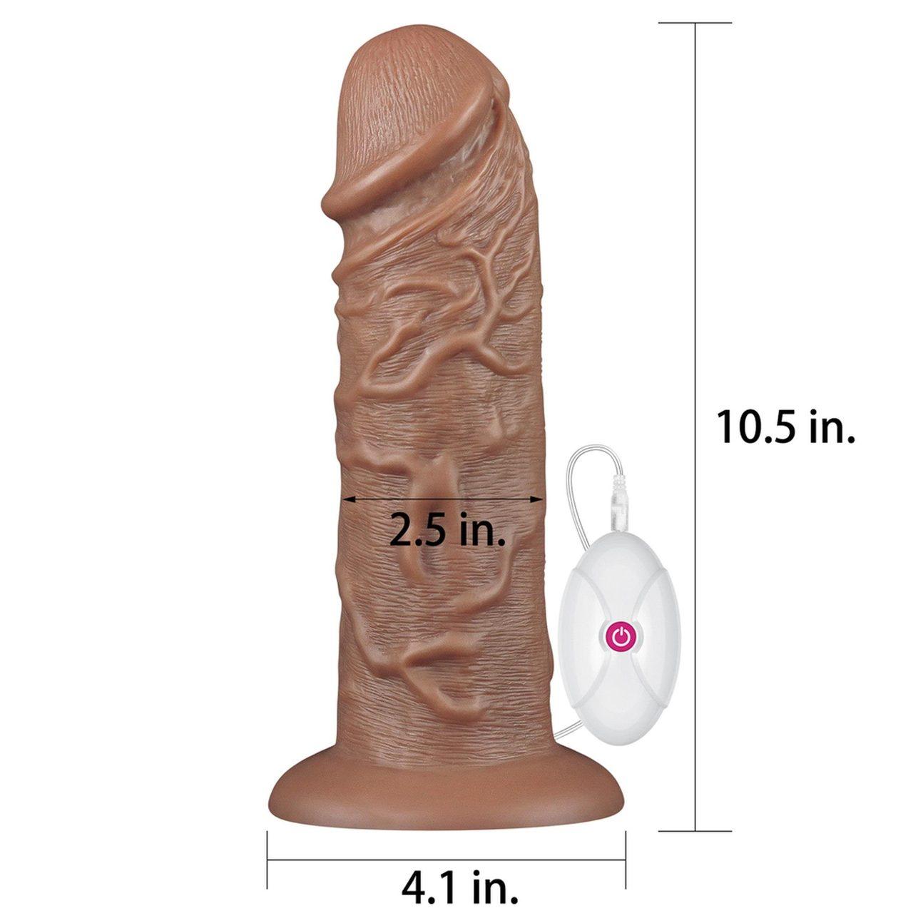 Realistyczne dildo XL 26,3 cm z wibracjami i przyssawką | Loris.pl