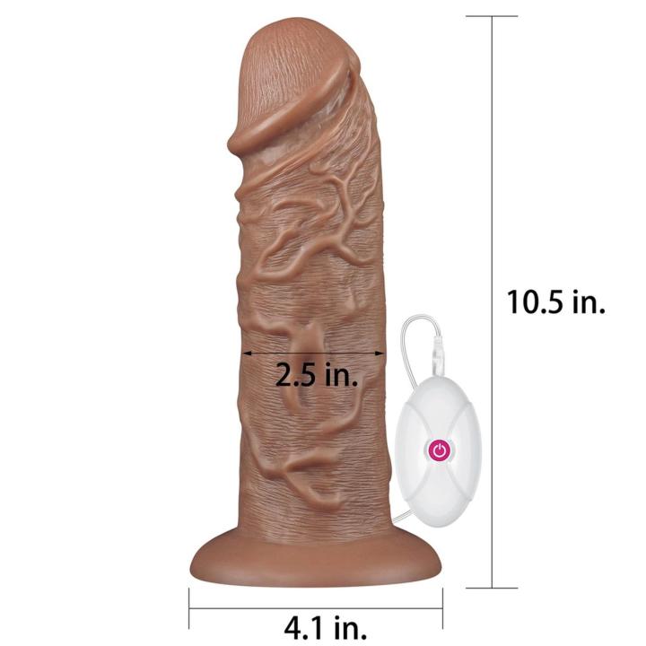 Realistyczne dildo XL 26,3 cm z wibracjami i przyssawką | Loris.pl