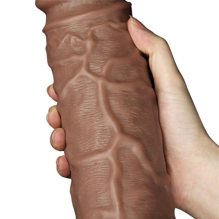 Realistyczne dildo XL 26,3 cm z wibracjami i przyssawką