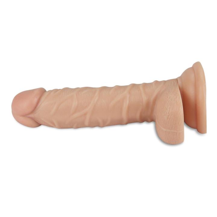 Realistyczne wibrujące dildo z przyssawką 19 cm cieliste
