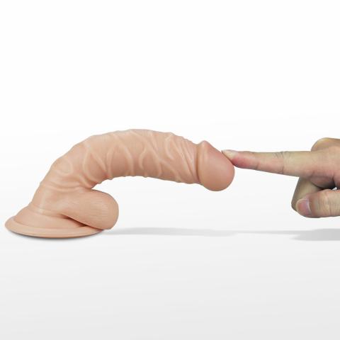 Realistyczne wibrujące dildo z przyssawką 19 cm cieliste