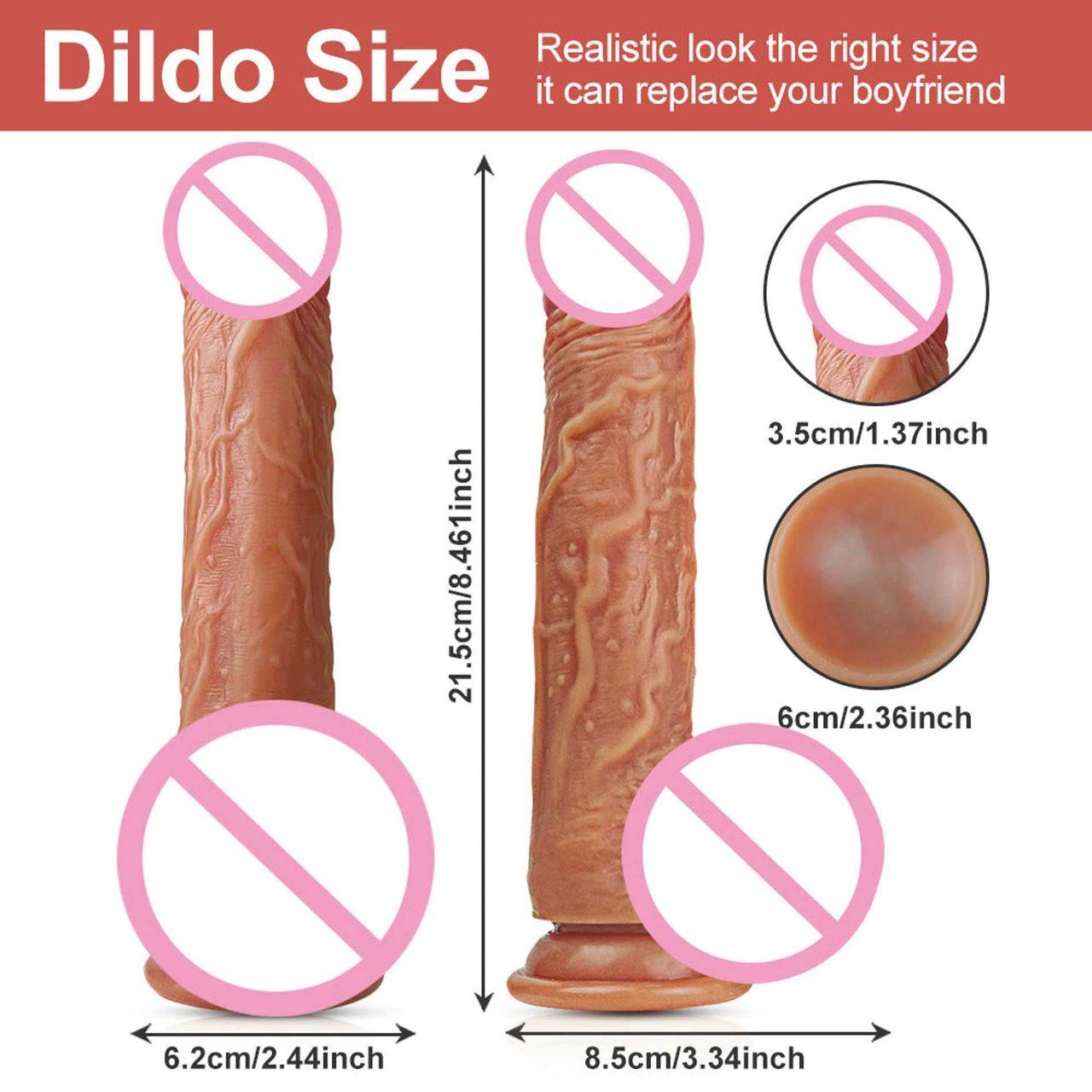 Realistyczny wibrator z aplikacją, ruchem góra–dół i grzaniem 21,5 cm | Loris.pl