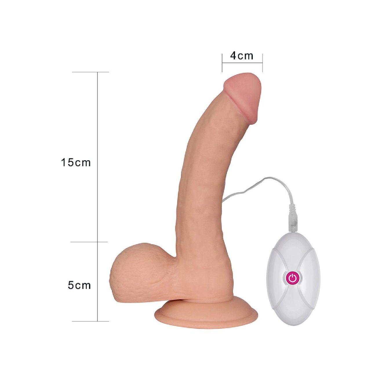 Realistyczne dildo wibrujące 22 cm z przyssawką i 10 trybami | Loris.pl