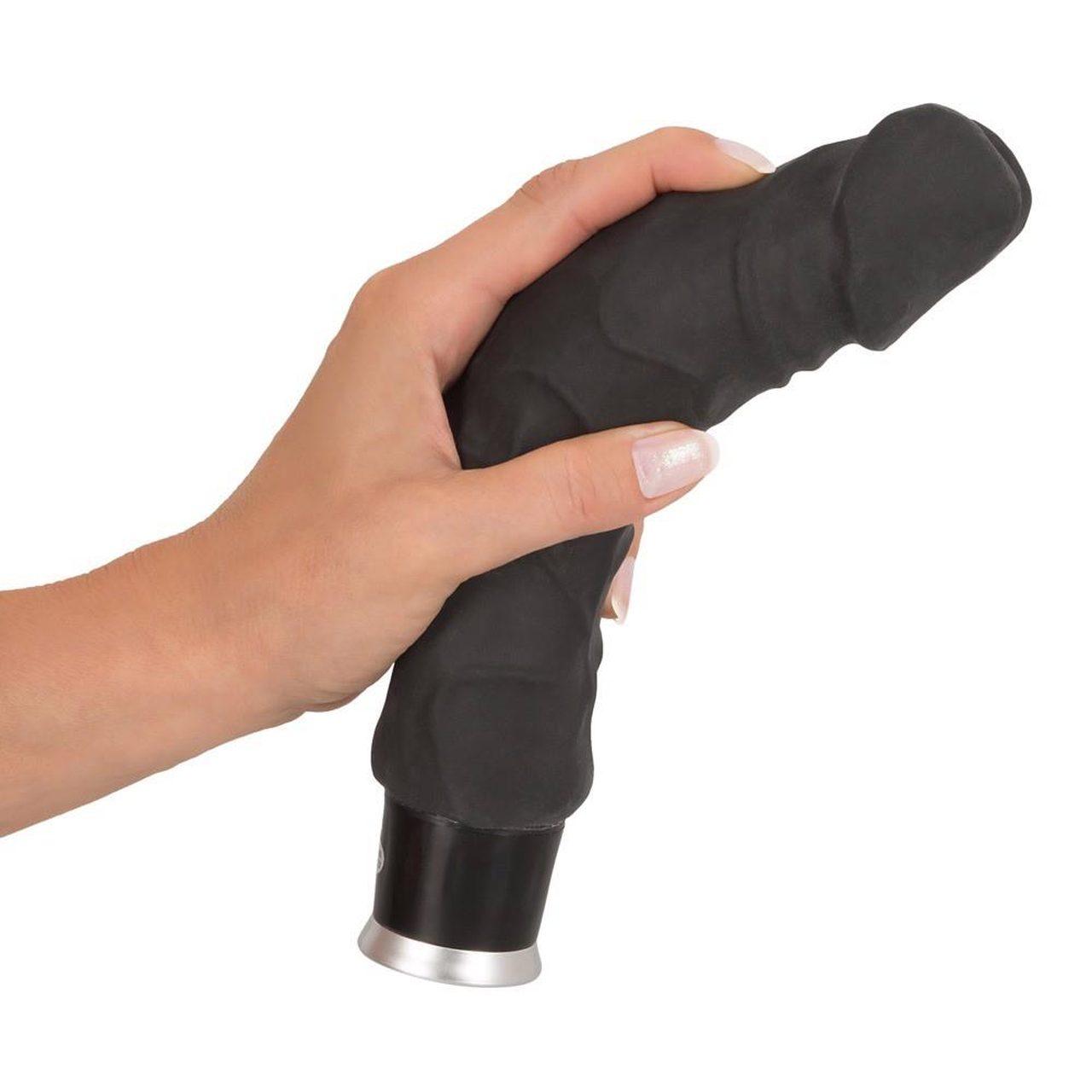 Realistyczny wibrator penis 23 cm czarny - 8 trybów wibracji | Loris.pl