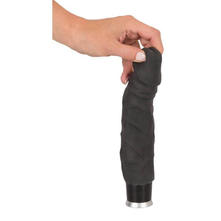 Realistyczny wibrator penis 23 cm czarny - 8 trybów wibracji | Loris.pl