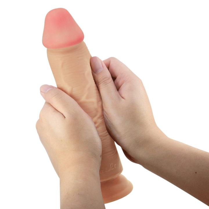 Realistyczne dildo z przesuwaną skórą 23,4 cm z przyssawką