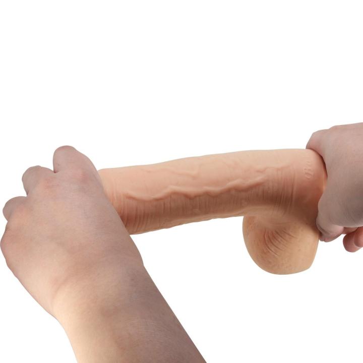 Realistyczne dildo z przesuwaną skórą 23,4 cm z przyssawką
