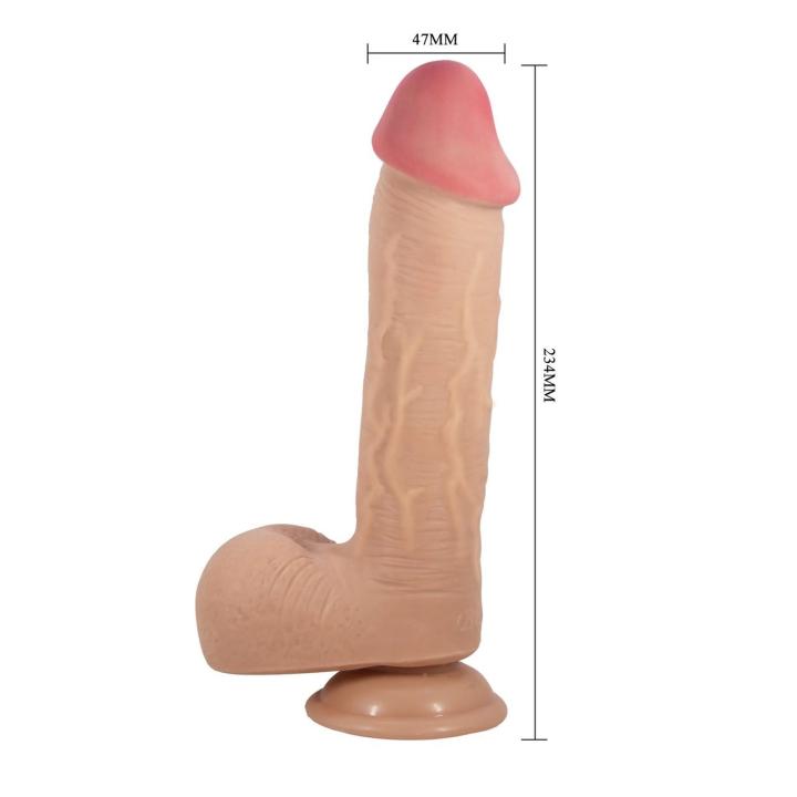 Realistyczne dildo z przesuwaną skórą 23,4 cm z przyssawką