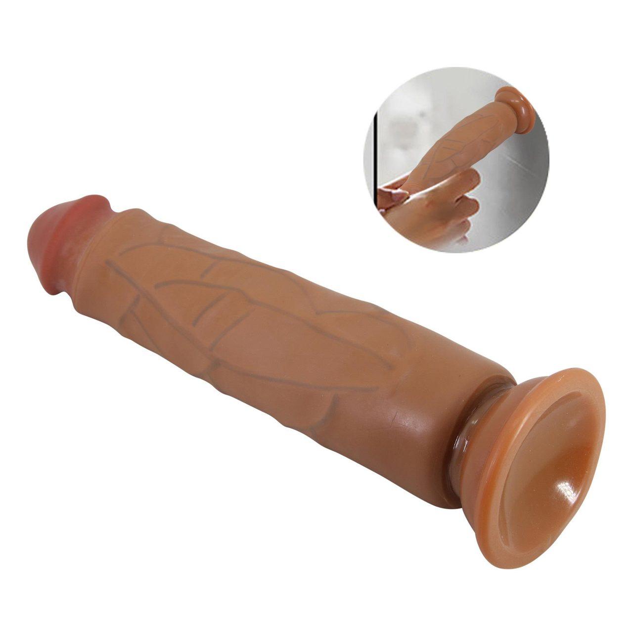 Realistyczne dildo z przyssawką 24,5 cm soft touch | Loris.pl