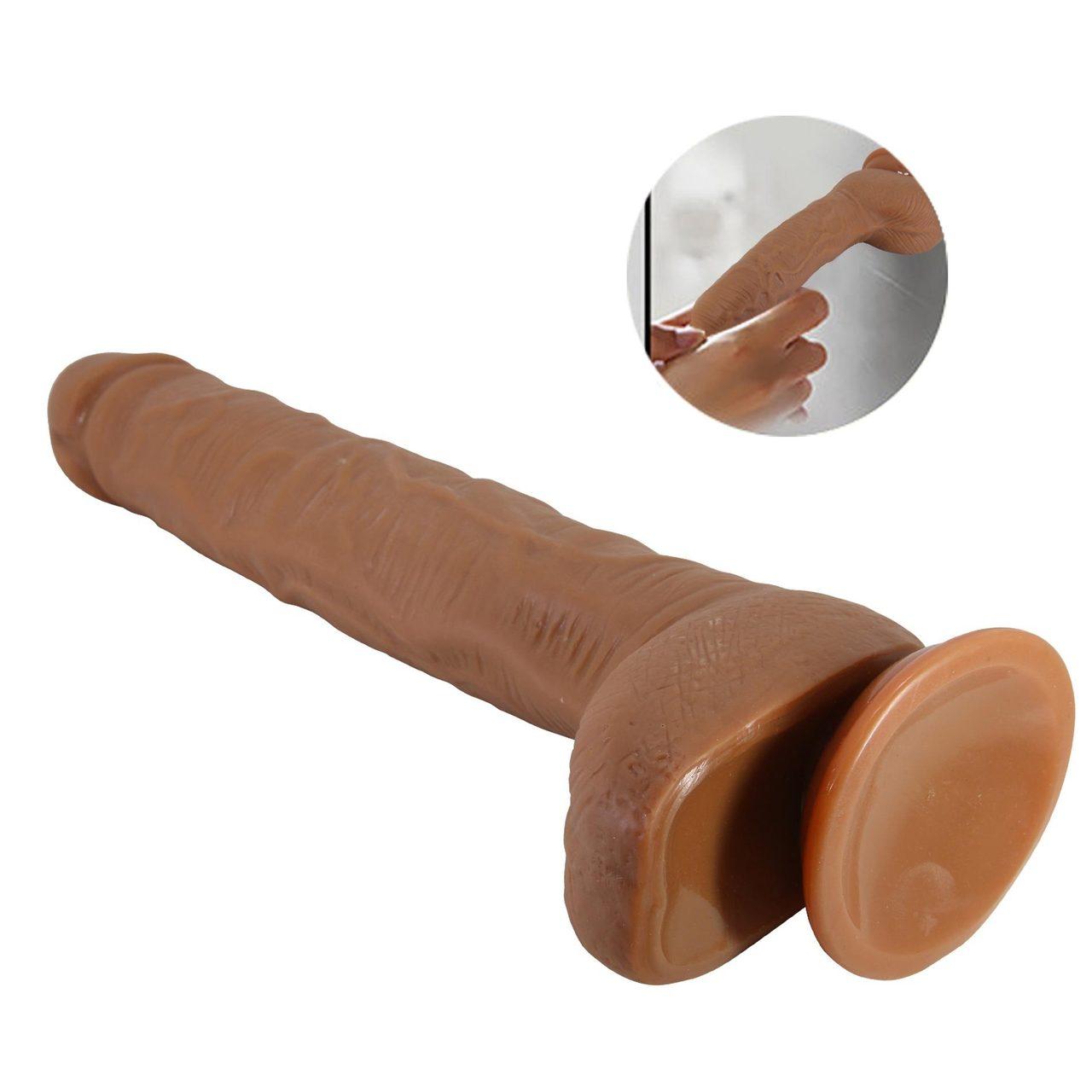 Realistyczne dildo wodoodporne 28 cm z przyssawką | Loris.pl