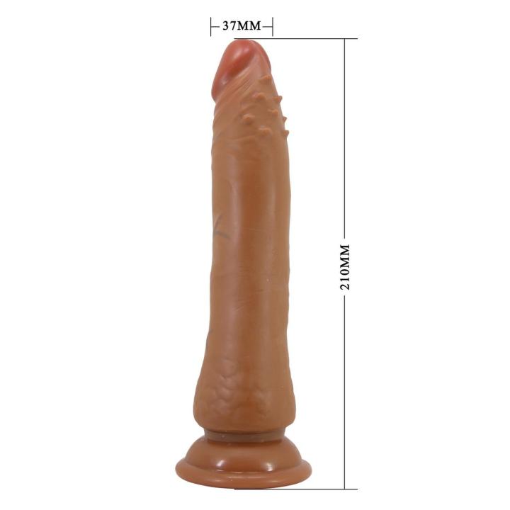 Realistyczne dildo 21 cm z przyssawką i giętkim trzonem