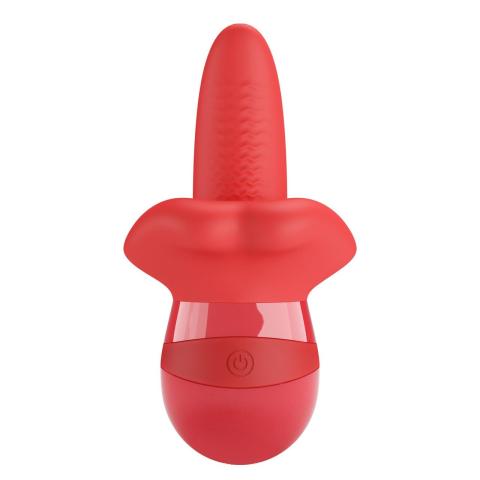 Wodoodporny stymulator oralny z ruchomym języczkiem | 10 trybów wibracji USB