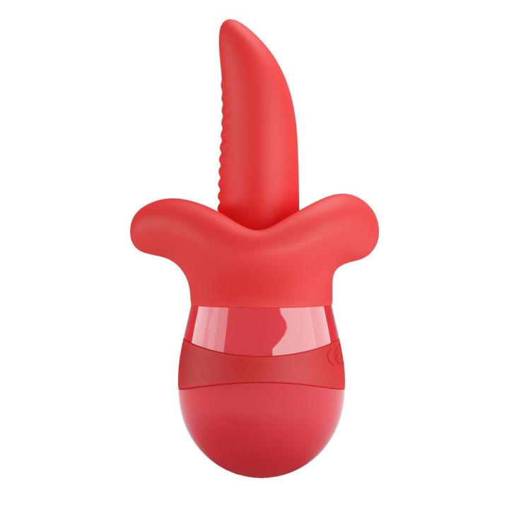 Wodoodporny stymulator oralny z ruchomym języczkiem | 10 trybów wibracji USB