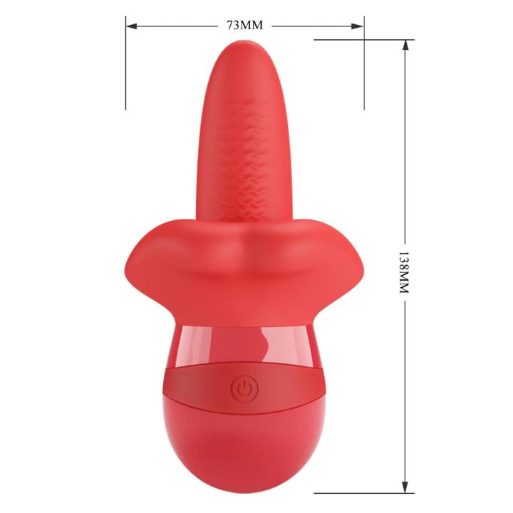 Wodoodporny stymulator oralny z ruchomym języczkiem | 10 trybów wibracji USB