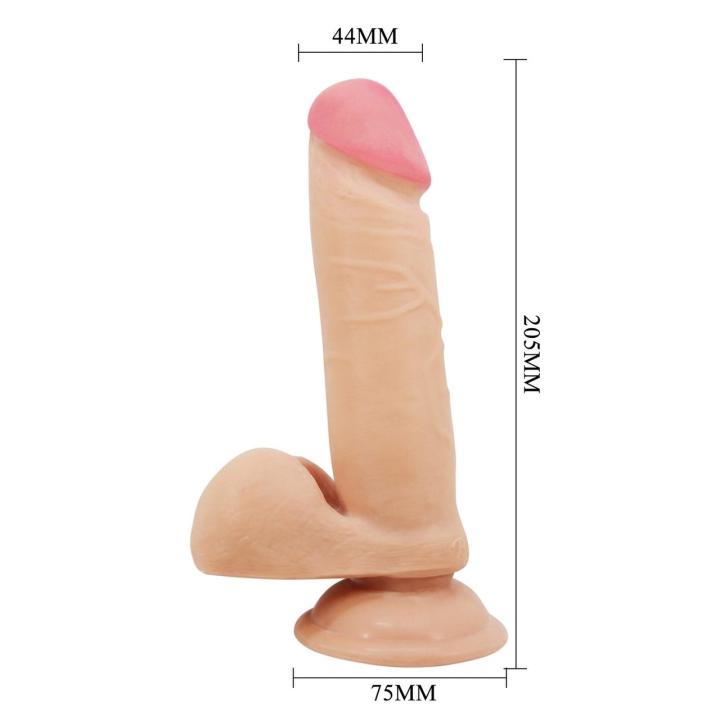 Realistyczne dildo z przyssawką 20,6 cm – ruchoma skóra TPR