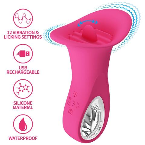 Wibrator oralny z języczkiem USB – 12 wibracji i 12 trybów lizania