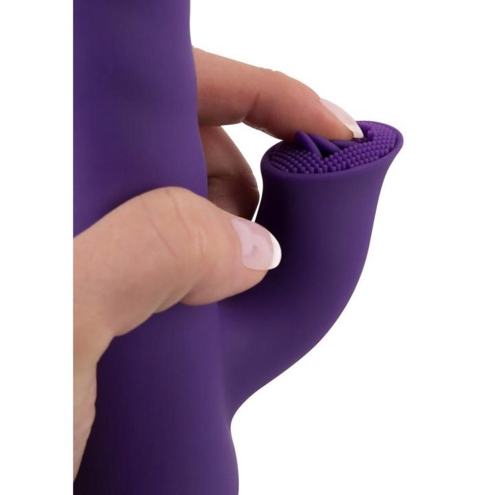 Króliczy wibrator z pchnięciami i rotacją 24,7 cm