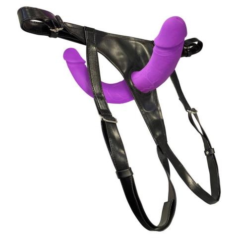 Podwójny strap-on bez wibracji 32 cm z ultramiękkiego silikonu