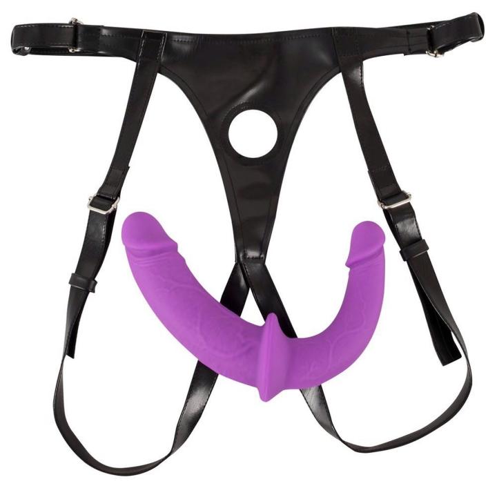 Podwójny strap-on bez wibracji 32 cm z ultramiękkiego silikonu