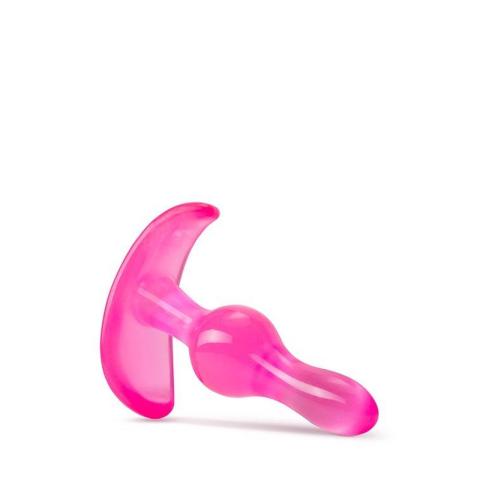 Różowy plug analny 8,9 cm – smukły, falisty kształt