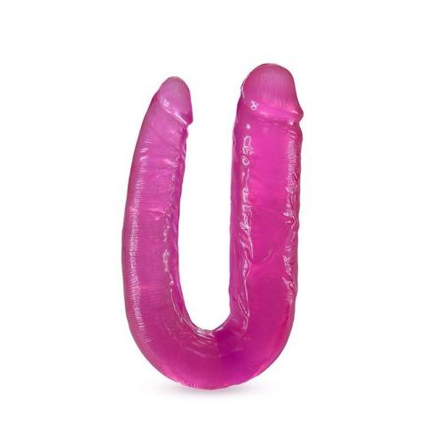 Podwójne dildo U różowe 45,7 cm – dwa końce o różnej średnicy