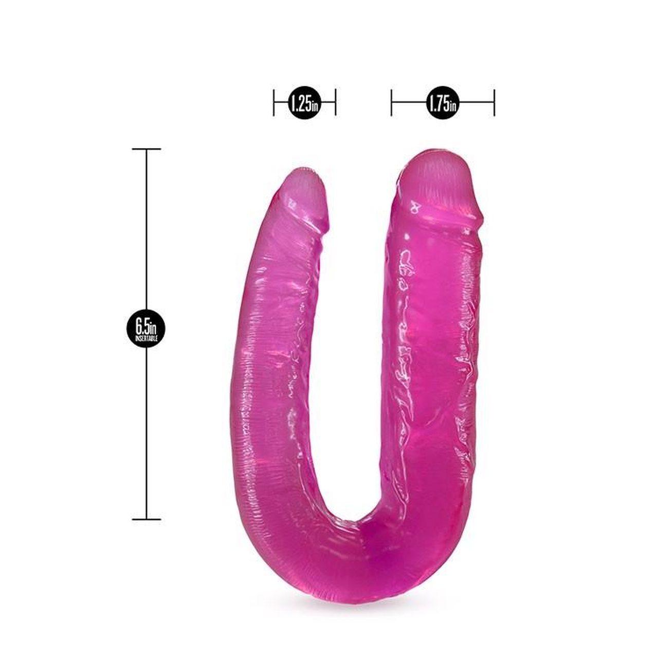 Podwójne dildo U różowe 45,7 cm – dwa końce o różnej średnicy | Loris.pl