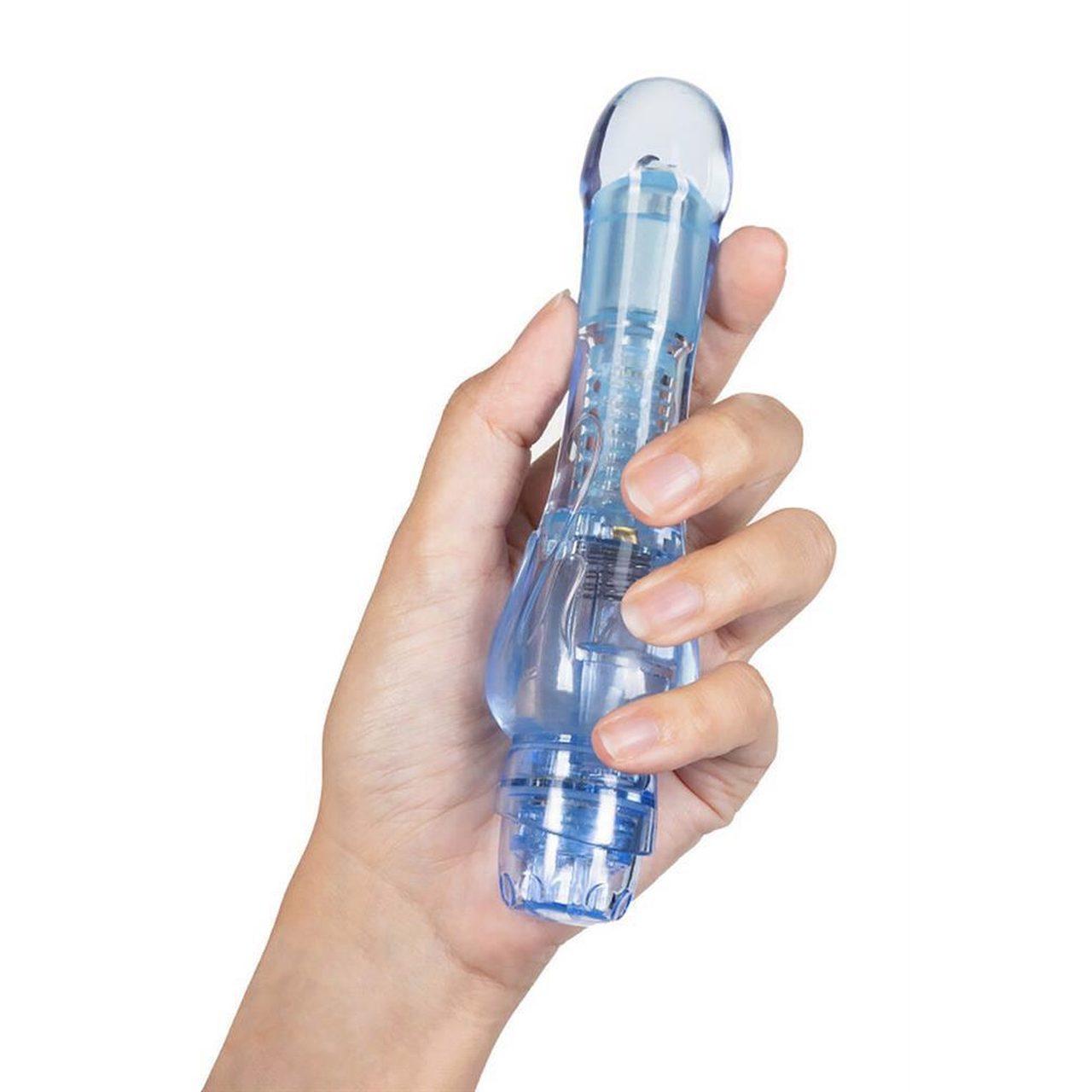 Niebieski mini wibrator TPE 17,1 cm – wodoodporny, regulowane wibracje | Loris.pl