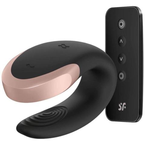 Satisfyer Double Love Black – wibrator dla par z aplikacją i pilotem