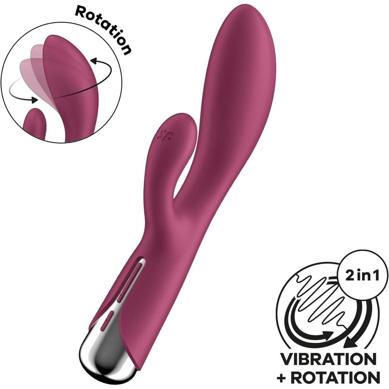 Satisfyer Spinning Rabbit 1 Red – wibrator króliczek z rotacją i wibracjami | Loris.pl