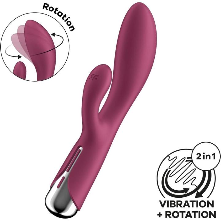 Satisfyer Spinning Rabbit 1 Red – wibrator króliczek z rotacją i wibracjami | Loris.pl