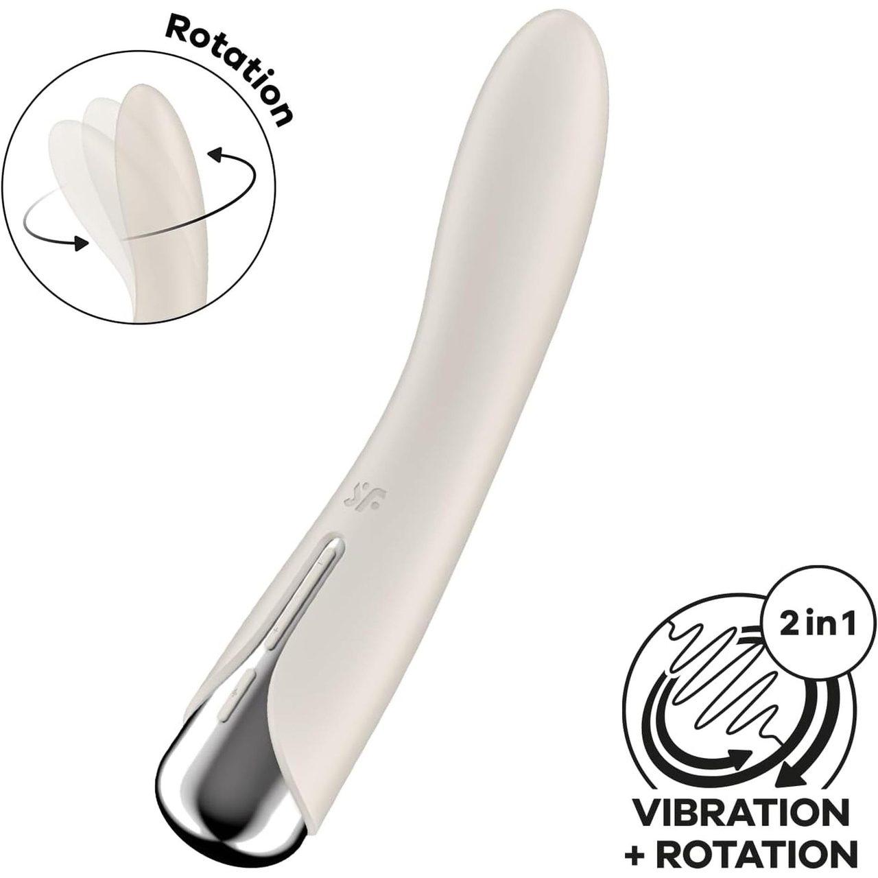 Satisfyer Spinning Vibe 1 Beige – obrotowy wibrator punktu G IPX7 | Loris.pl