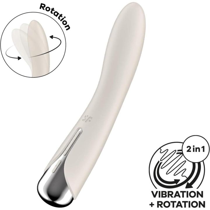 Satisfyer Spinning Vibe 1 Beige – obrotowy wibrator punktu G IPX7 | Loris.pl