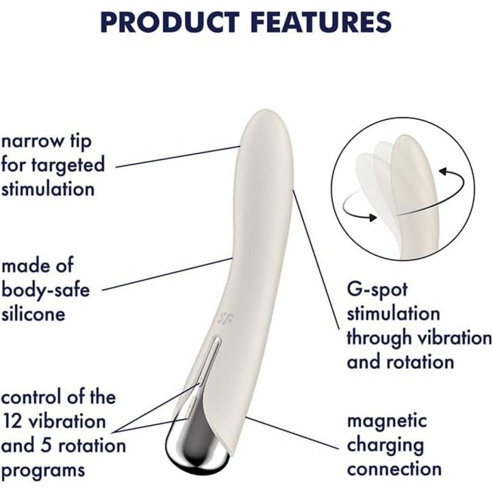Satisfyer Spinning Vibe 1 Beige – obrotowy wibrator punktu G IPX7